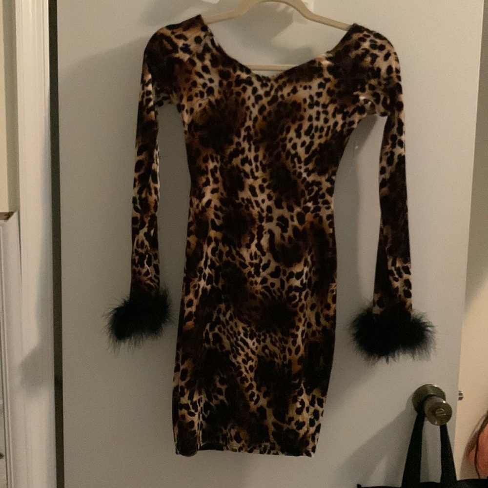 Cheetah print mini dress